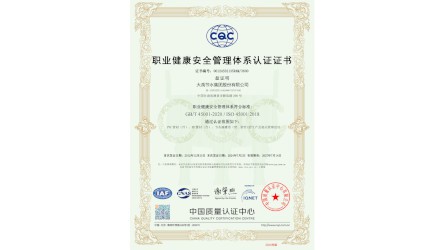 职业健全安全治理系统认证证书